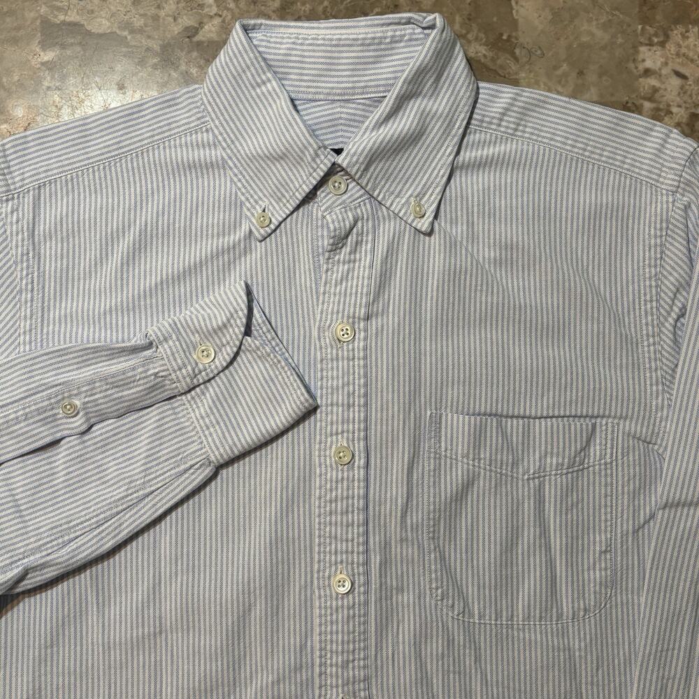 Proper Cloth Shirt Mens 16 34 Blue Oxford Long Sleeve Button OCBD Office